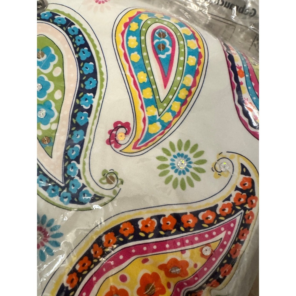 Curtain Panel 104 wide x 96 long, multi color boho paisley, 1/2‎ inch grommet - Picture 2 of 5